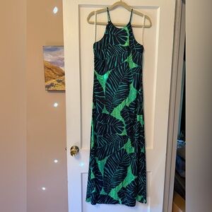 Lilly Pulitzer Under the Palm Print Silky Maxi Dress